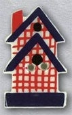 Mill Hill 2-Story Red Plaid Birdhouse 86327 ceramic button