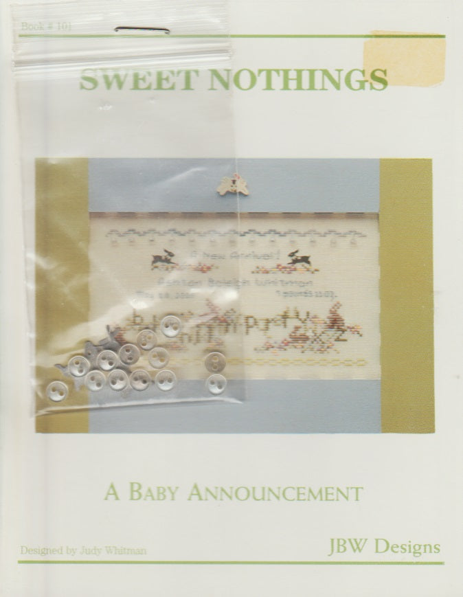 JBW Designs A Baby Announcement 101 cross stitch pattern