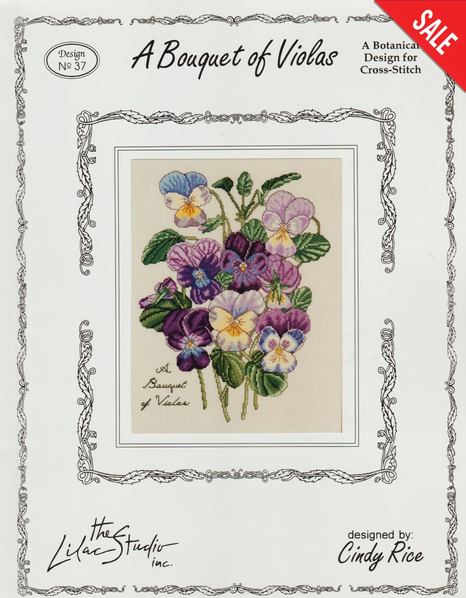 Lilac Studio A Bouquet of Violas 37 cross stitch pattern
