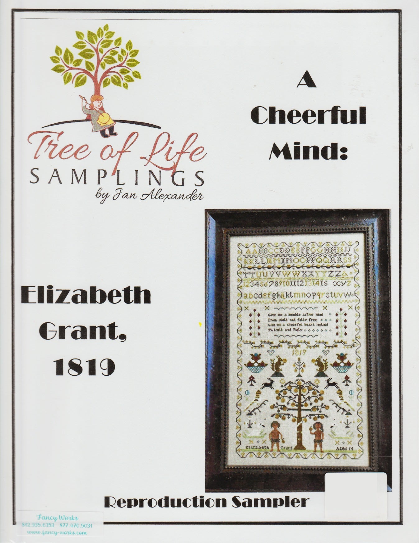 Tree of Life A Cheerful Mind: Elizabeth Grant, 1819 cross stitch pattern