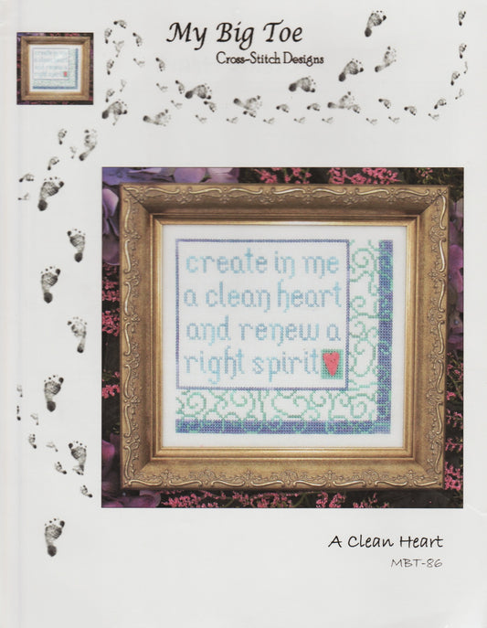 My Big Toe A Clean Heart MBT-86 religious cross stitch pattern