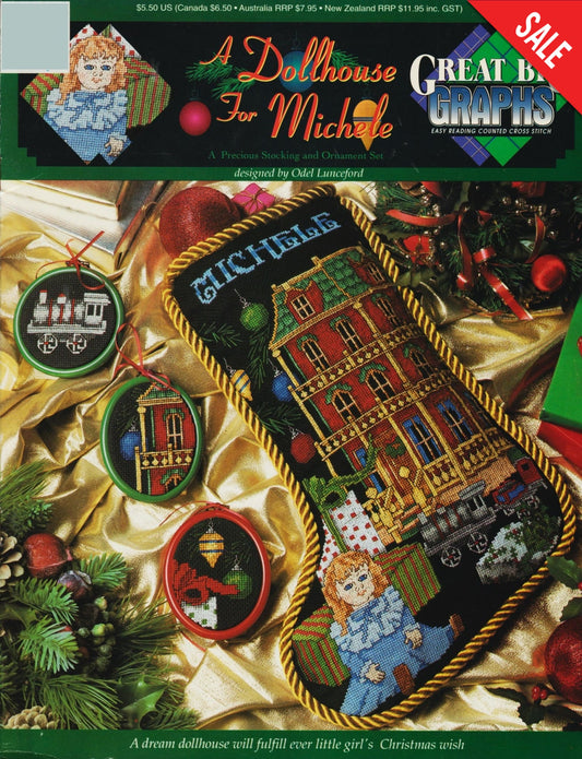 Great Big Graphics A Dollhouse For Michele christmas stocking ornaments cross stitch pattern