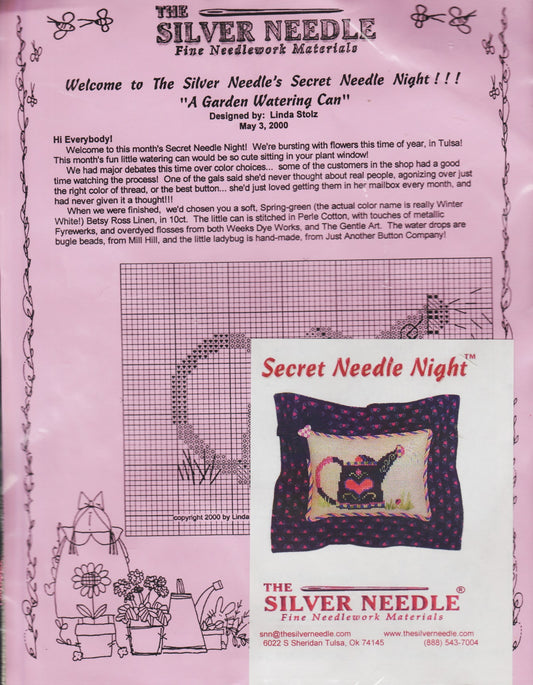 The Silver Needle A Garden Watering Can cross stitch kit