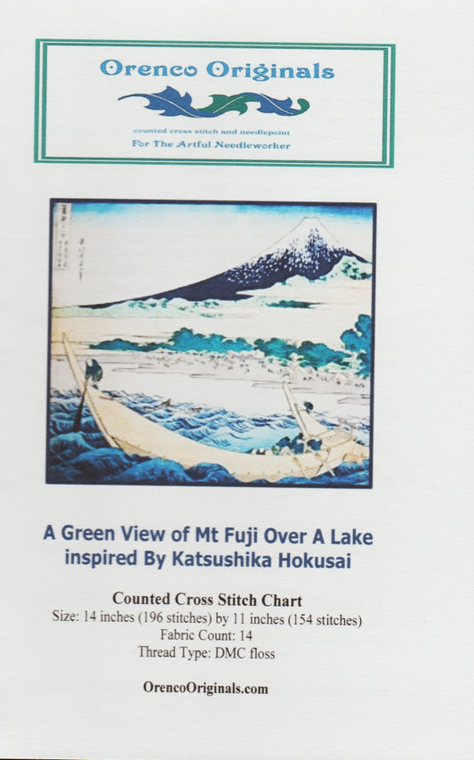 Orenco Originals A Green View of Mt. Fuji Over A Lake cross stitch pattern