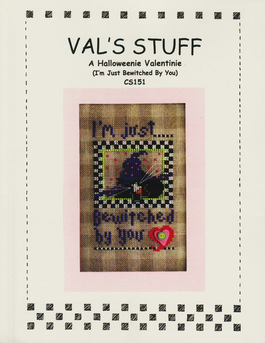 Val's Stuff A Halloweenie Valentine CS151 Halloween cross stitch pattern