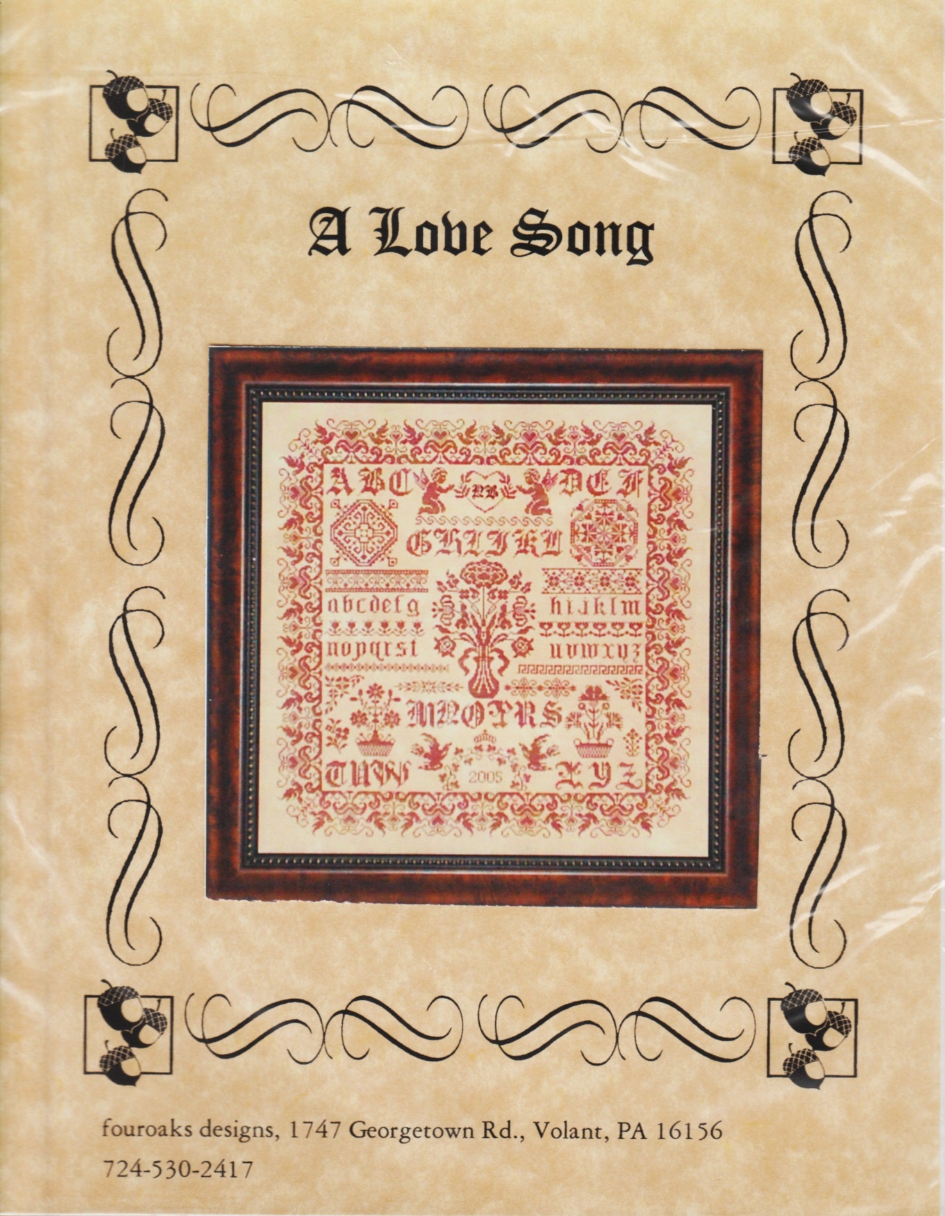 Fouroaks Designs A Love Sampler cross stitch pattern