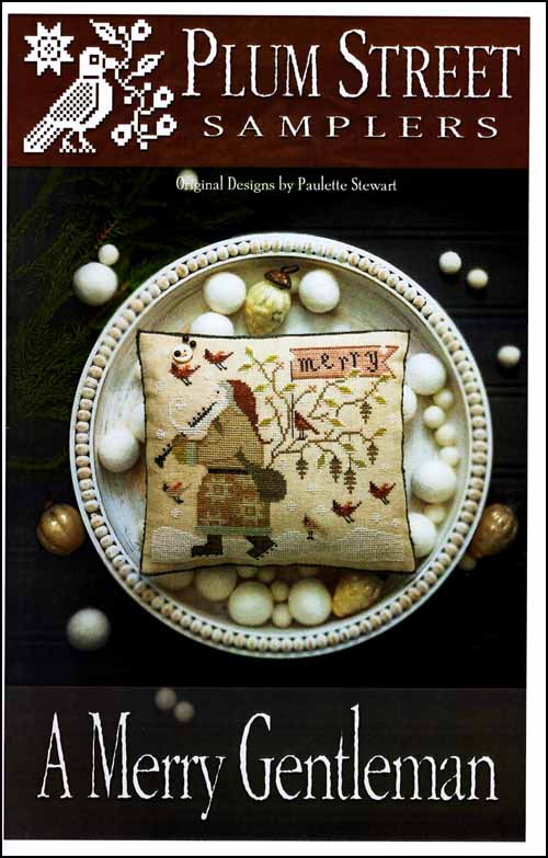 Plum Street Samplers A Merry Gentleman christmas santa pillow cross stitch pattern