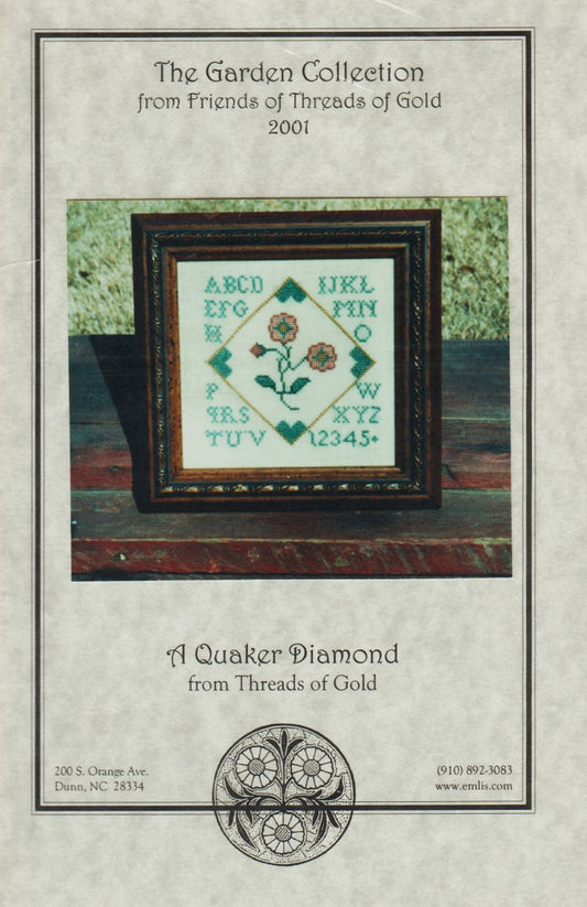 Threads of Gold A Quaker Diamond cross stitch pattern