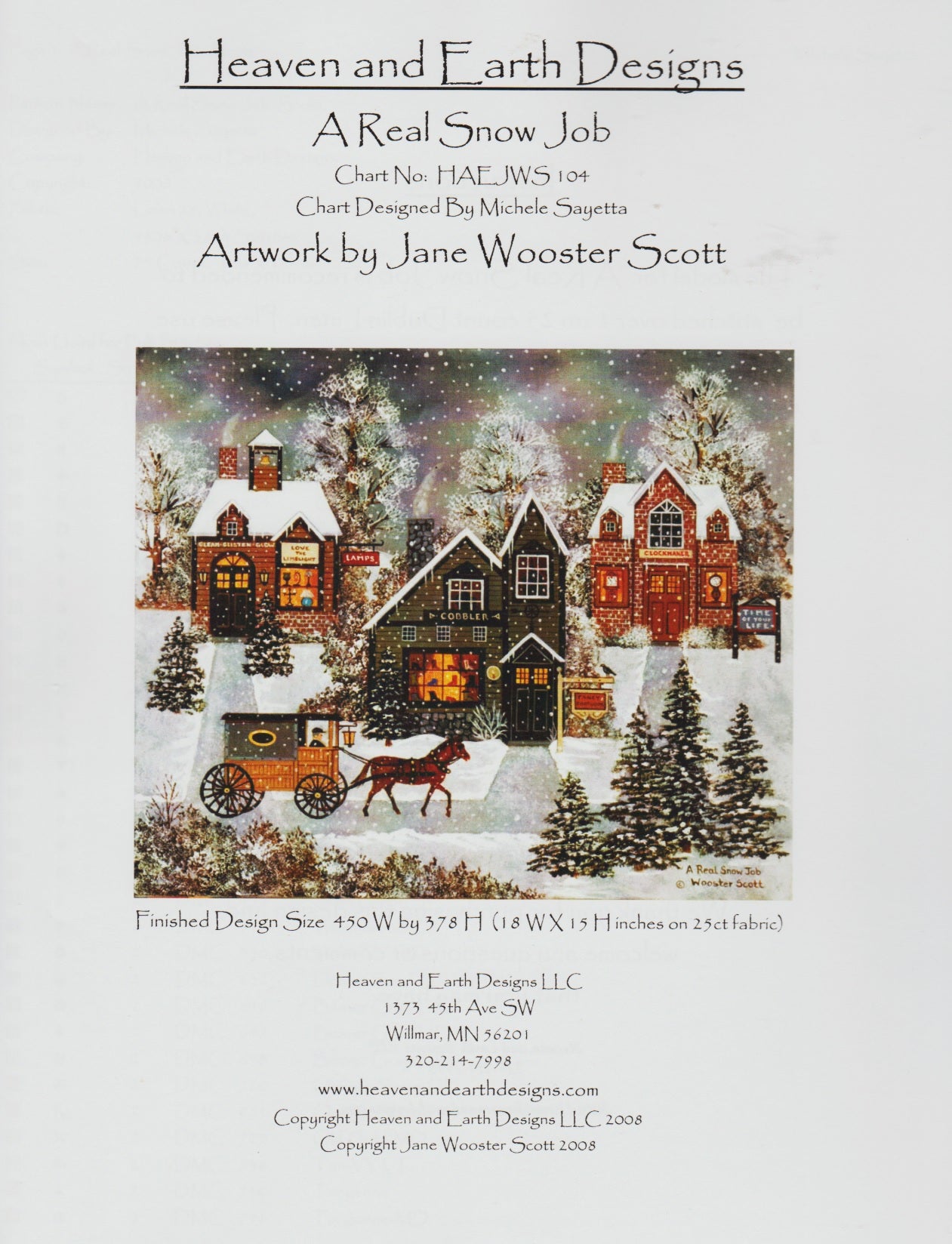 Heaven and Earth Designs A Real Snow Job HAEJWS104 christmas cross stitch pattern