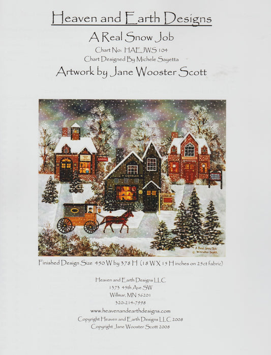 Heaven and Earth Designs A Real Snow Job HAEJWS104 christmas cross stitch pattern