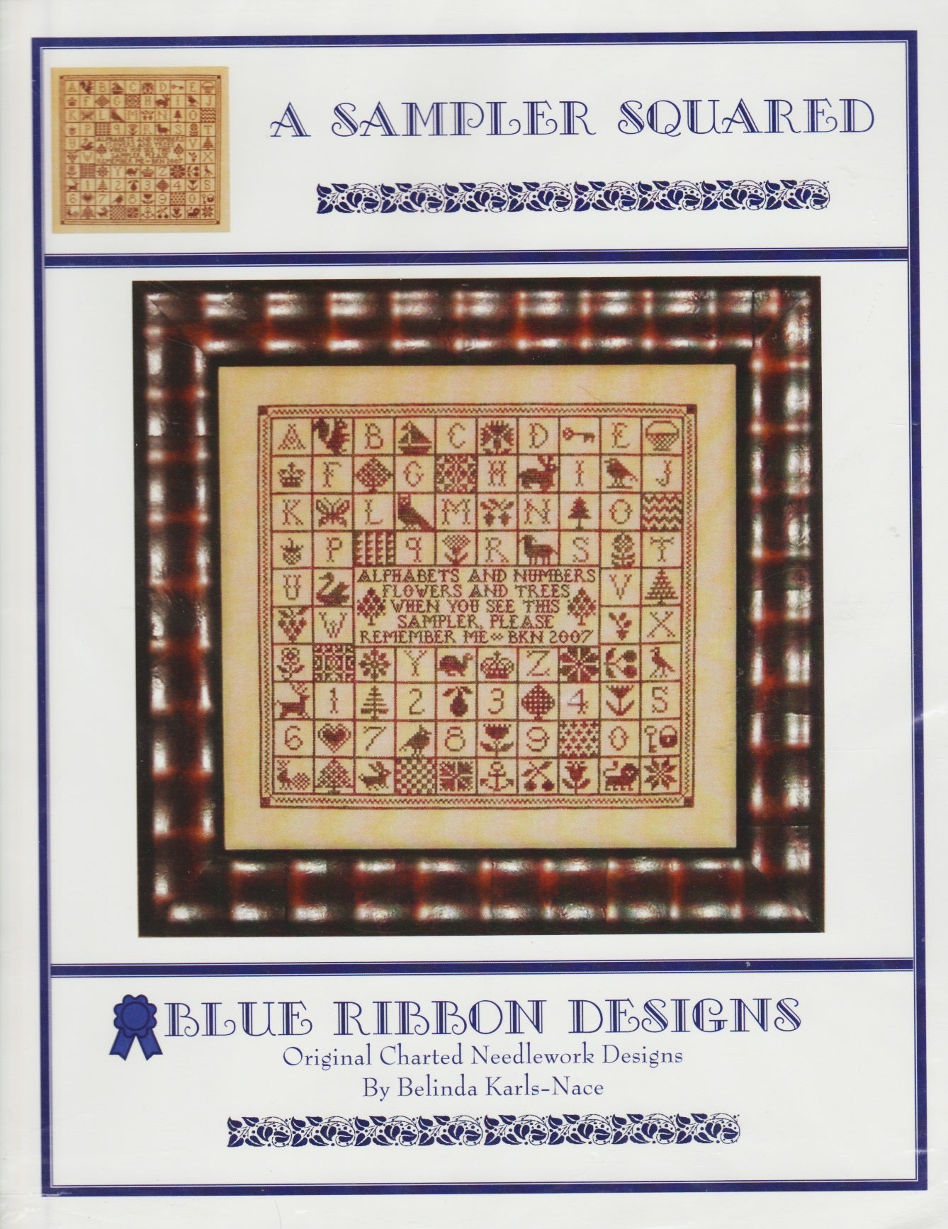 Blue Ribbon Designs A Sampler Squared cross stitch pattern