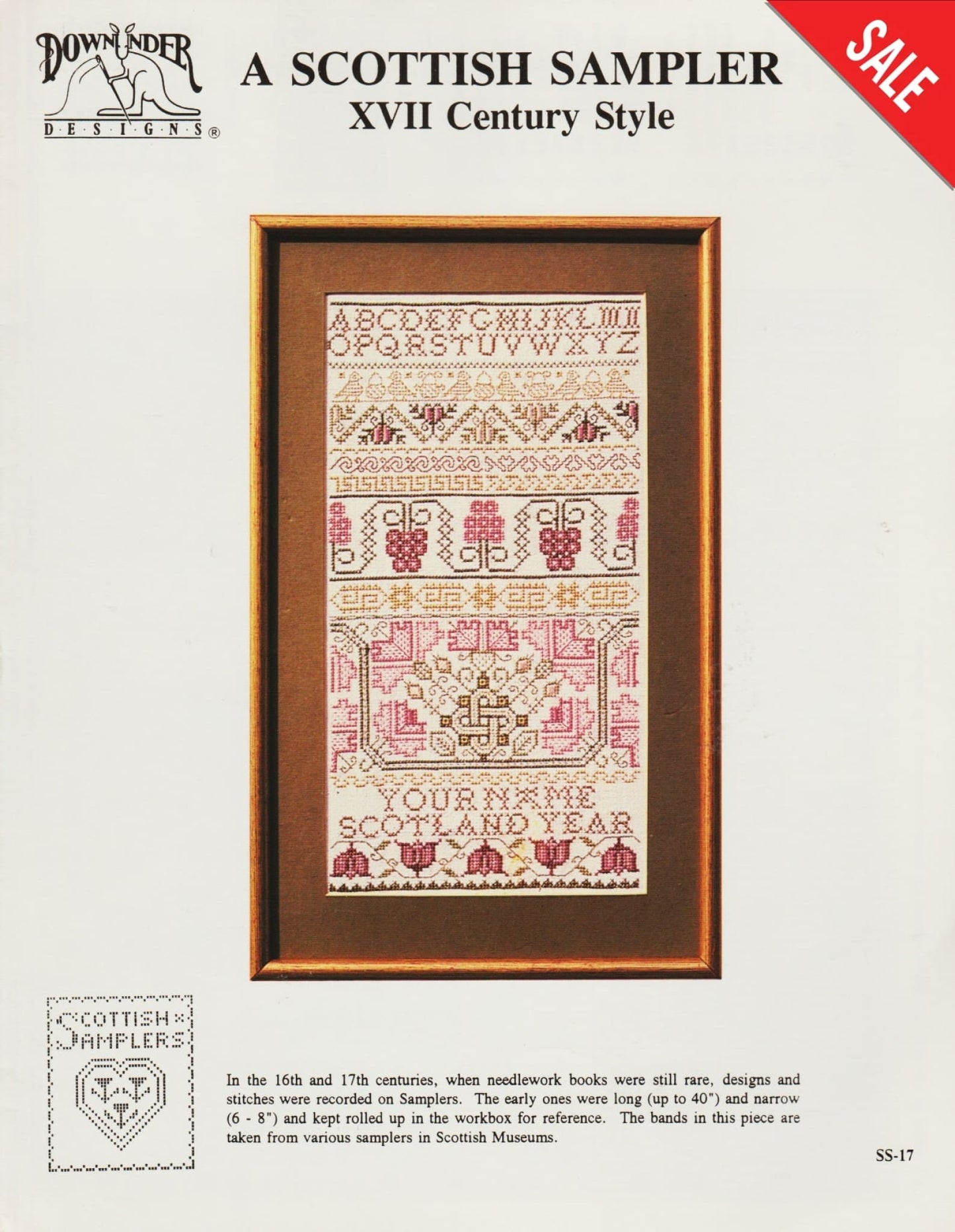 DownUnder A Scottish Sampler XVII Century Style cross stitch pattern