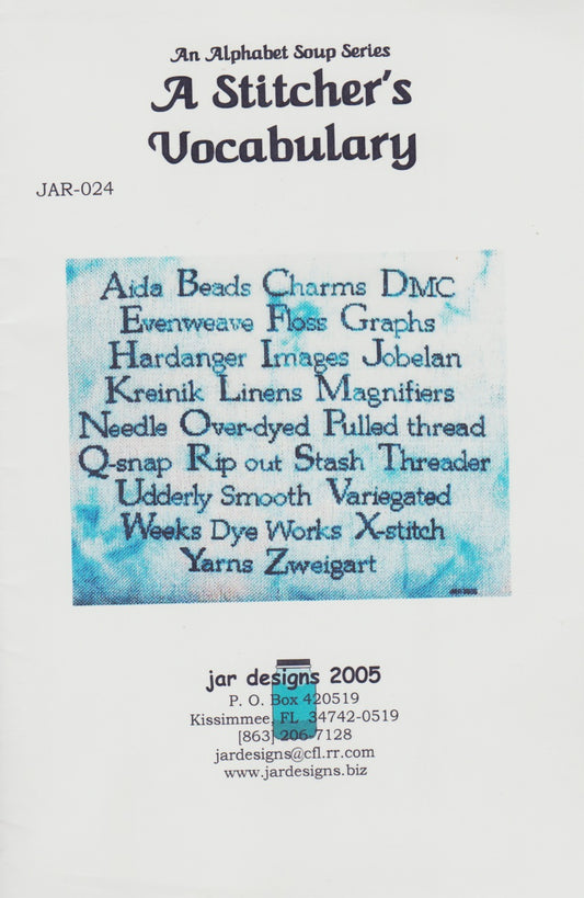 Jar Designs A Stitcher's Vocabulary cross stitch pattern