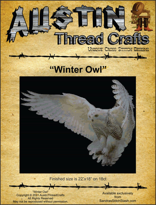 AustinThreadCrafts Winter Owl cross stitch pattern