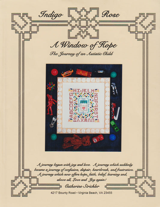 Indigo Rose A Window of Hope cross stitch pattern
