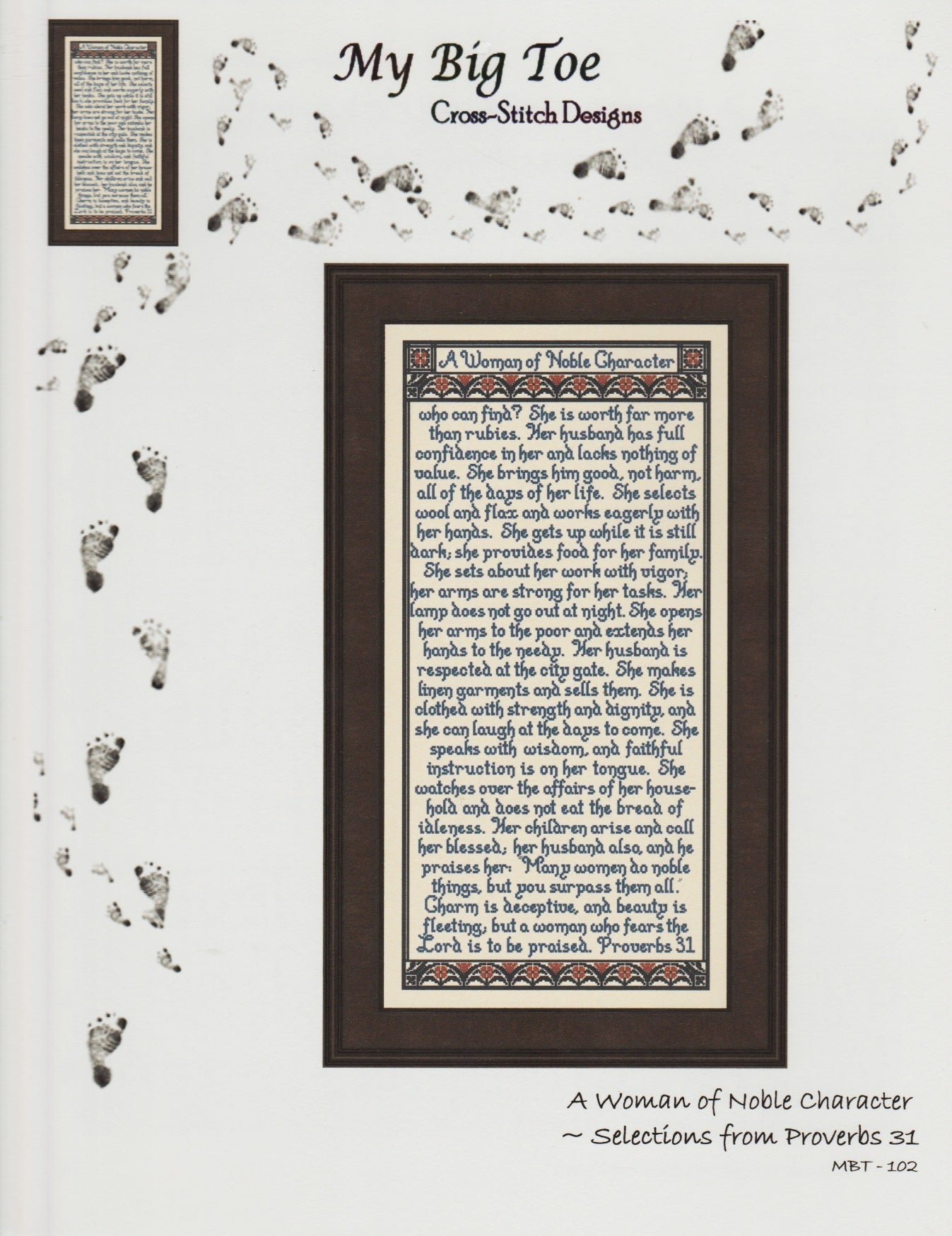 My Big Toe A Woman of Noble Character MBT-102 cross stitch pattern