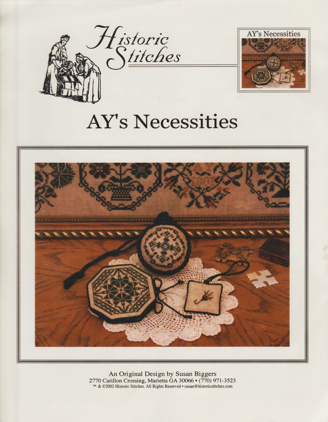 Historic Stitches AY's Neccessities cross stitch pattern