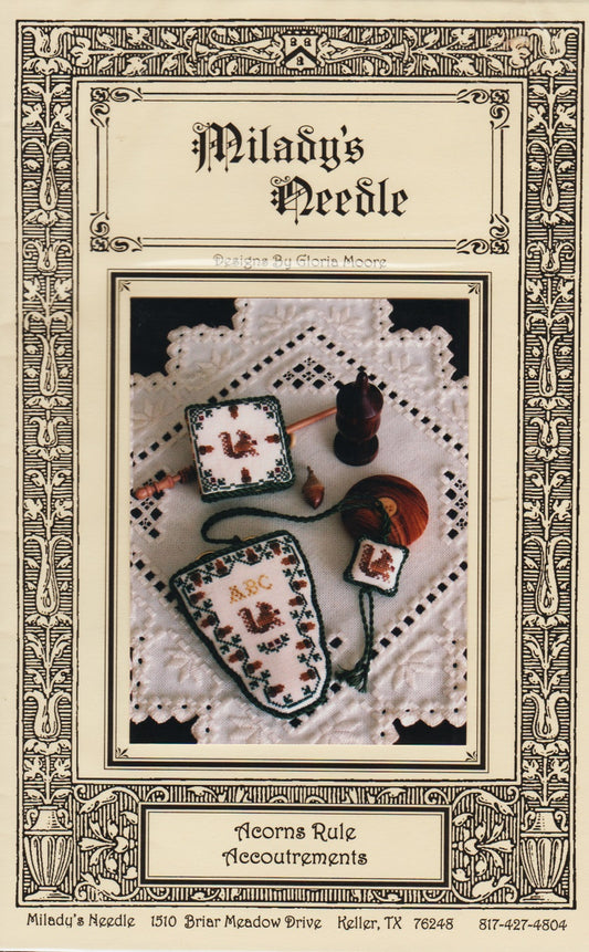 Milady's Needle Acorns Rule Accoutrements cross stitch pattern
