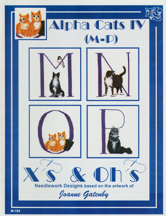 X's & Oh's Alpha Cats IV (M-P) pattern cross stitch pattern