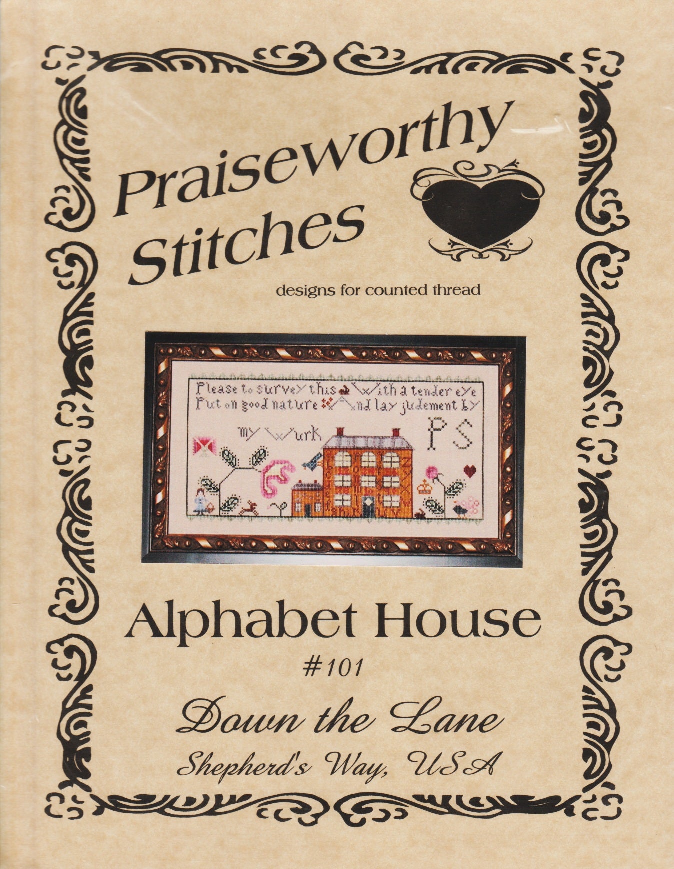 Praiseworthy Stitches Alphabet House 101 cross stitch pattern
