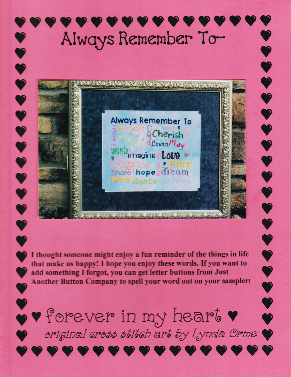 Always Remember To- pattern – Sandra's Stitch Stash