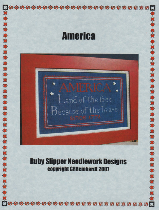 Ruby Slipper America cross stitch pattern