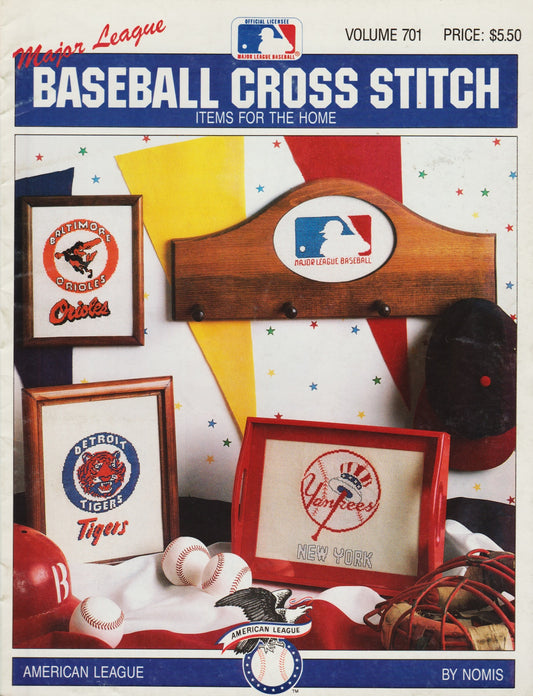 Nomic American League Baseball 701 sports cross stitch pattern