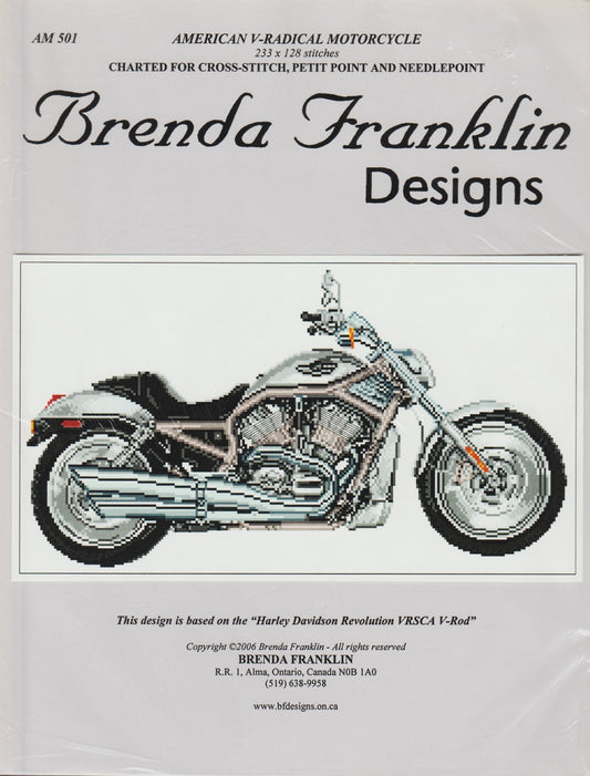 Brenda Franklin American V-Radical Motorcycle AM501 cross stitch pattern