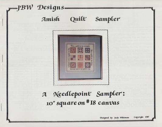 JBW Amish Quilt Needlepoint Sampler needlepoint pattern