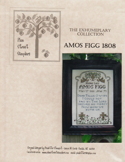 Plum Street Samplers Amos Figg 1808 cross stitch pattern