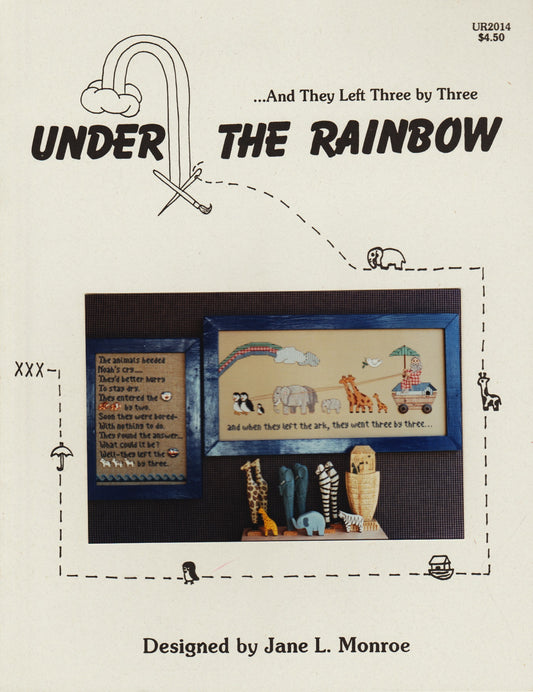Under Thr Rainbow And They Left Three by Three UR2014 religious Noah cross stitch pattern