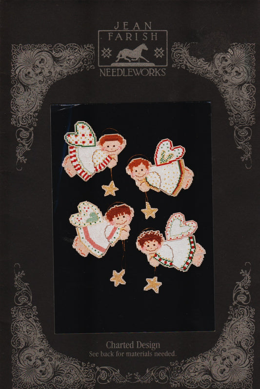 Jean Farrish Angel Buddies christmas ornaments cross stitch pattern