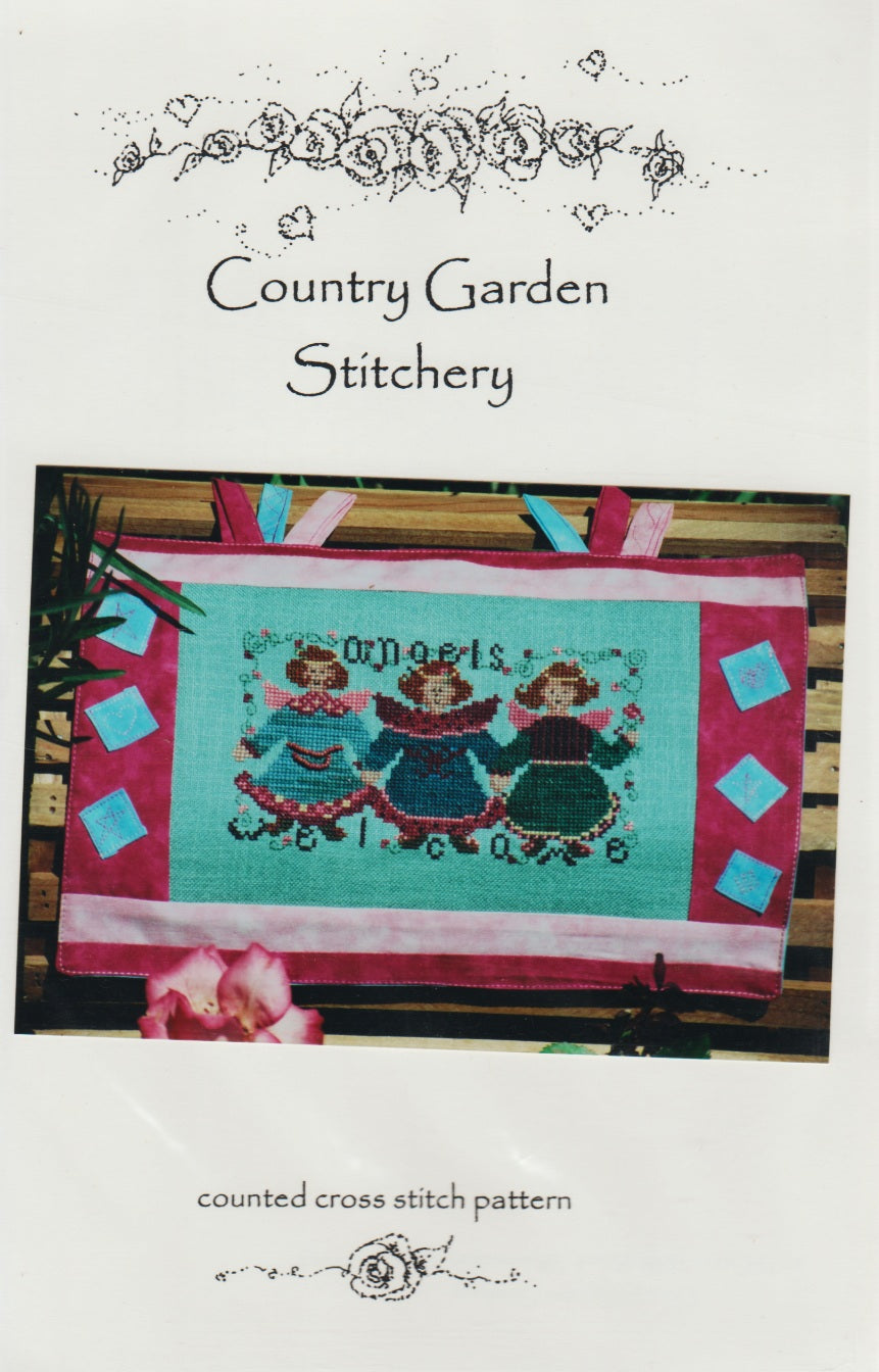 Country Garden Stitchery Angels Welcome cross stitch pattern