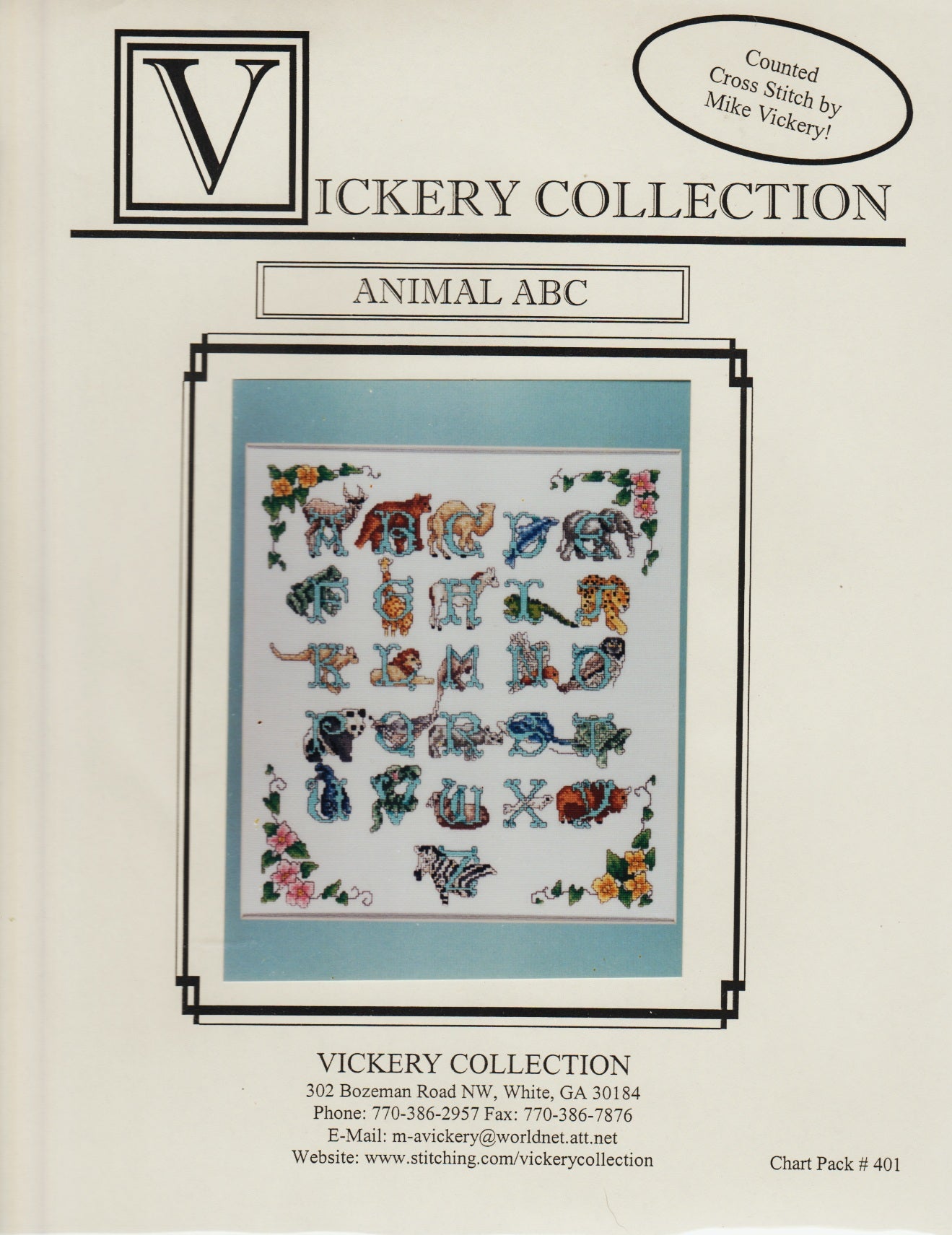 Vickery Collection Animal ABC 401 cross stitch pattern