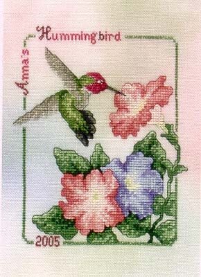 Crossed Wing Collection Anna's Hummingbird 2005 cross stitch pattern