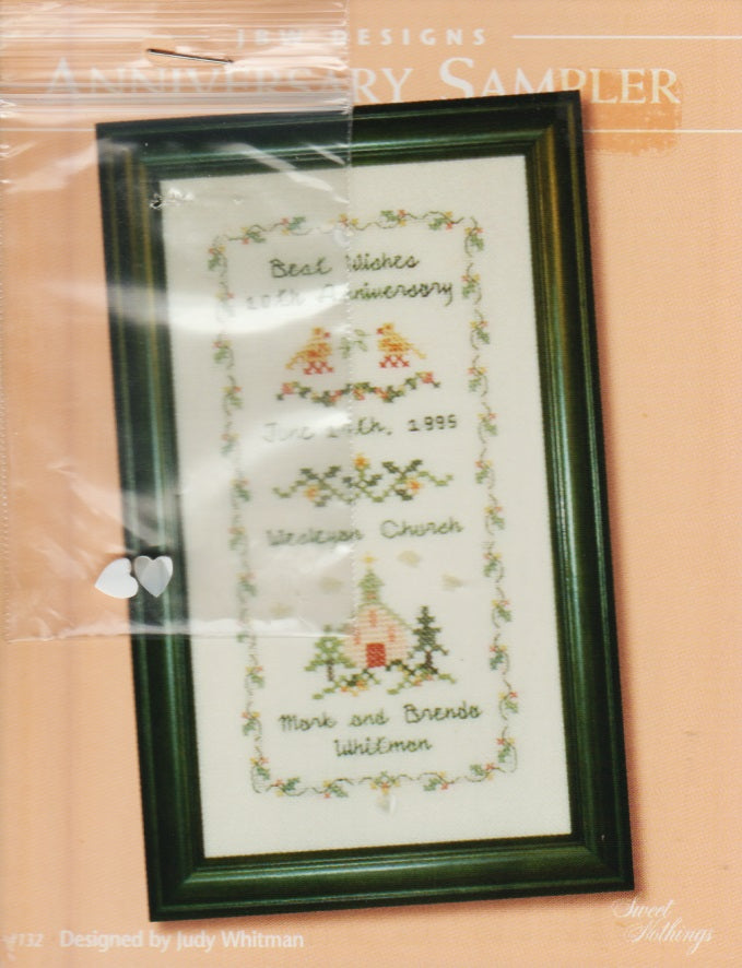 JBW Designs Anniversary Sampler 132 cross stitch pattern