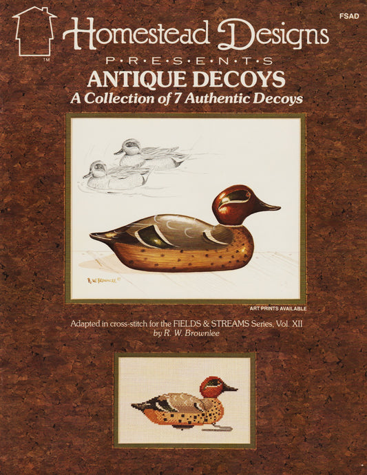Homestead Designs Antique Decoys FSAD duck cross stitch pattern