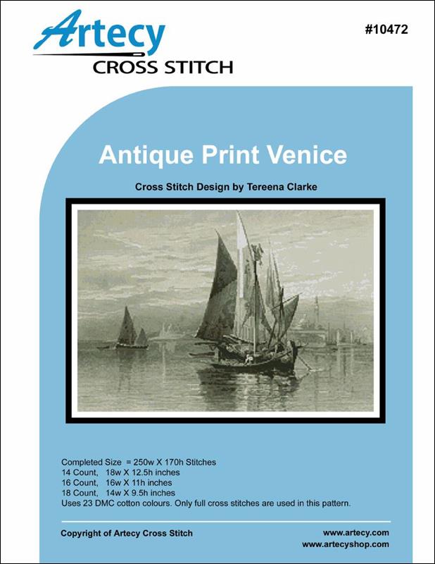 Artecy Antique Print Venice 10472 cross stitch pattern