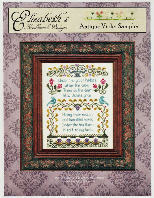 Elizabeth's Designs Antique Violet Sampler cross stitch pattern