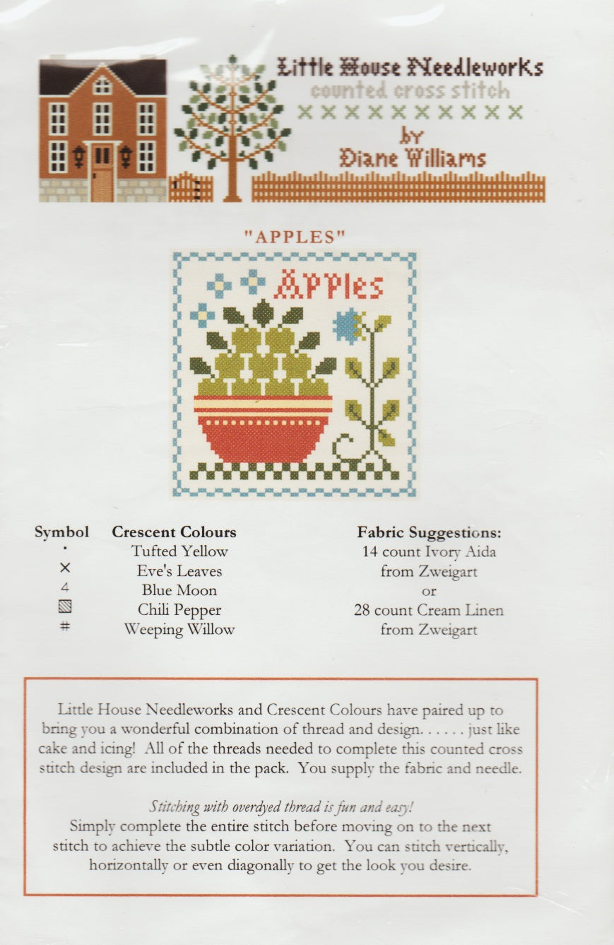 Little House Needleworks Apples cross stitch pattern