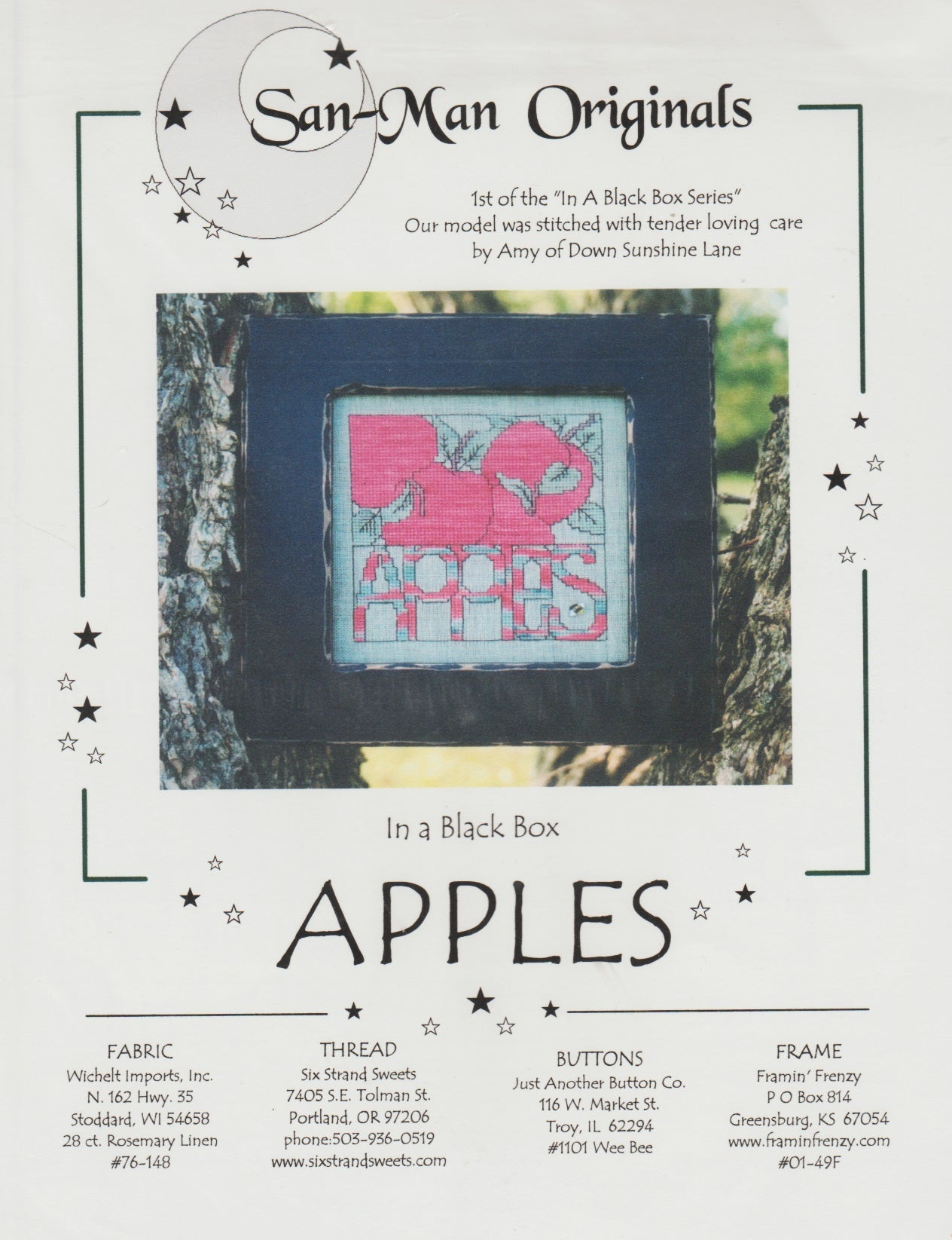 San-Man Origionals Apples cross stitch pattern