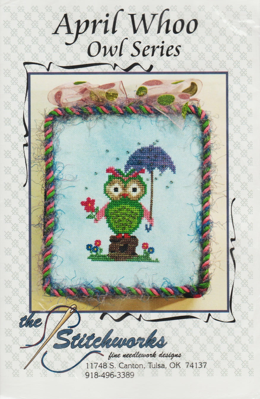Stitchworks April Whoo cross stitch pattern