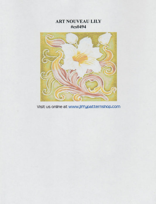 Jiffy Patterns Art Nouveau Lily cross stitch flower pattern