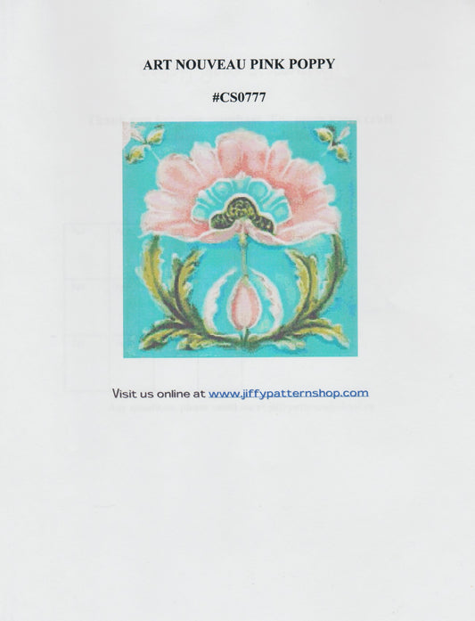 Jiffy Patterns Art Nouveau Pink Poppy cross stitch pattern
