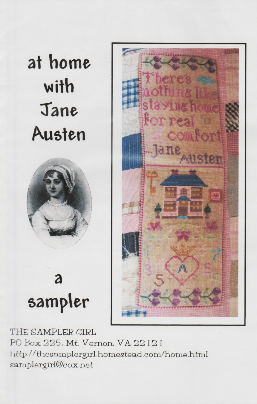 Sampler Girl At Home With Jane Austen cross stitch pattern