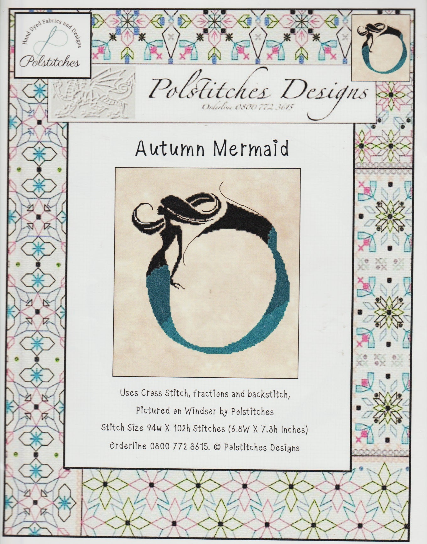 Polstitches Designs Autumn Mermaid cross stitch pattern