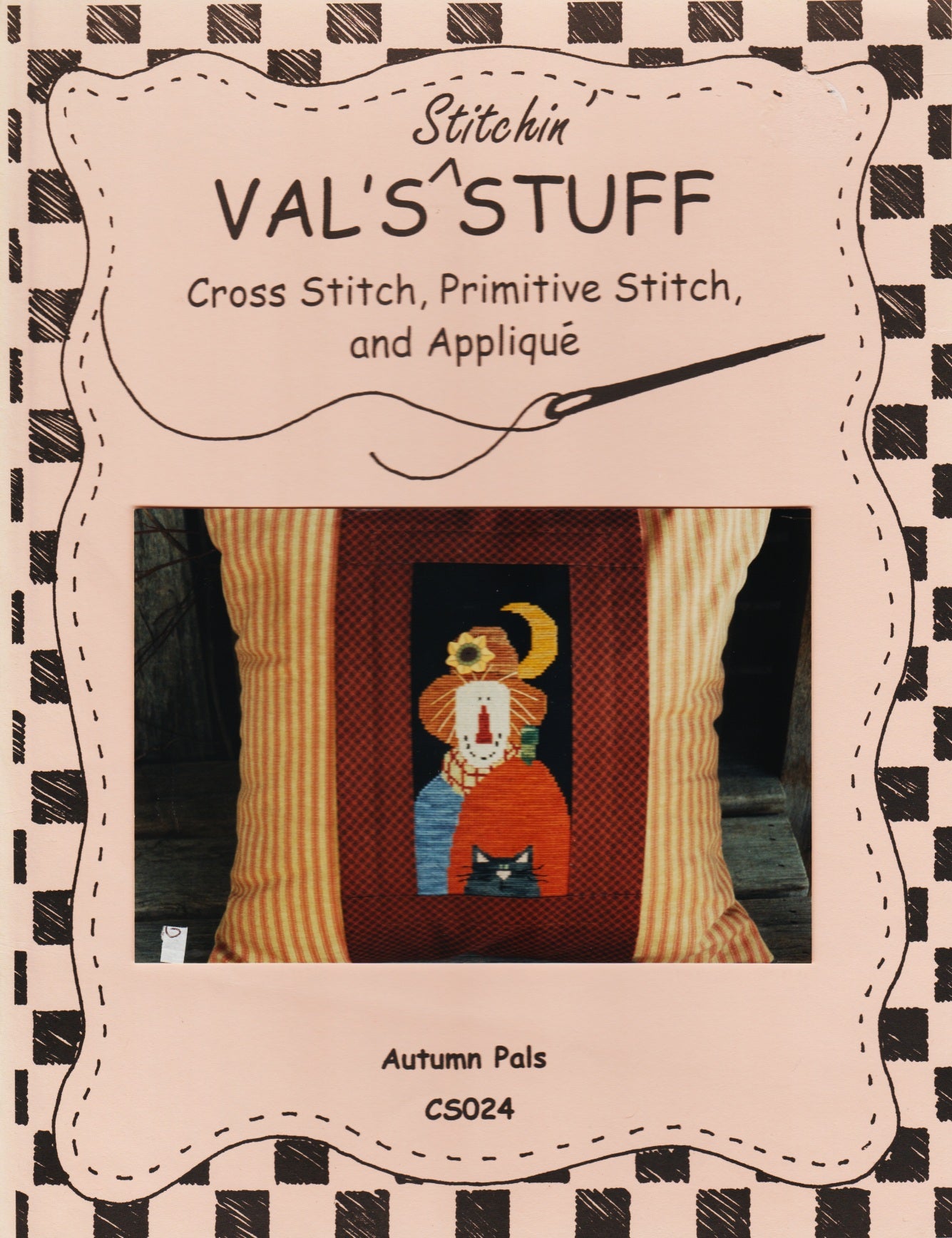 Val's Stuff Autumn Pals CS024 scarecrow cross stitch pattern
