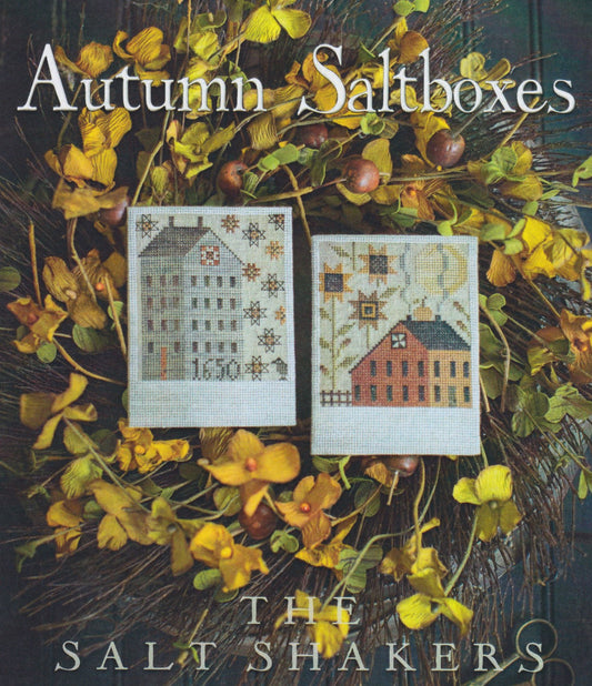 Plum Street Samplers Autumn Saltboxes cross stitch pattern