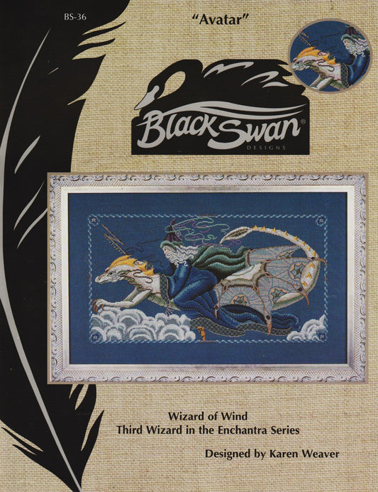 Black Swan Avatar BS-36 dragon wizard cross stitch pattern