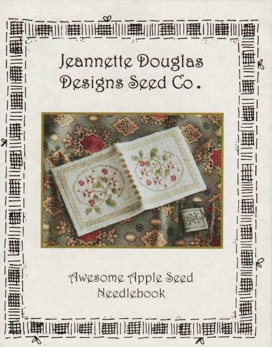 Jeannette Douglas Designs Awesome Apple Seed Needlebook cross stitch pattern